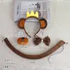 Accesorios para el Cabello de Animales Infantiles de Halloween Diadema de Cabeza de Mono Plátano Orejas Diadema de Felpa para Actuación de Otoño e Invierno Set de Halloween