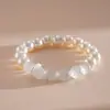 Pulsera de Perlas y Piedra Ojo de Gato Transfronteriza Europea y Americana, Sencilla y Elegante, Pulsera Versátil, Joyería de Moda de Nicho de Alta Gama