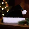Gorros de Navidad transfronterizos de felpa corta para adultos, disponibles en rojo, verde, rosa, azul, negro y morado con logo al por mayor