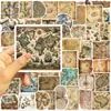 50 Piezas de Pegatinas Retro de Graffiti de Viaje con Mapa del Mundo para Decoración, Cuaderno DIY, Maleta, Notas, Pegatinas Impermeables