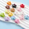 Botones de Flor Pequeña de Acrílico Pintado Cuentas Perforadas Estrella KT Cara Estrella Linda Estrella de Mar Gordita Accesorios para Cadena de Teléfono diy