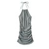 Design de Vestido Hot Girl Senso Feminino 2023 Novo Vestido de Verão Listrado Quadril Sexy Costas Abertas Justo Saia