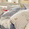 Juego Suave de Hilo de Pompón para Primavera y Verano de 4 Piezas, Funda Nórdica de Estilo Fresco, Juego de Cama de Hilo de Burbujas de Cuatro Piezas, Juego de Cama de Tres Piezas al por Mayor