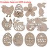 E-Commerce Popular Ovos de Galinha de Páscoa Coelho Pintado Furo para Pendurar Lascas de Madeira Educacional DIY Decoração de Feriado Infantil