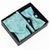 Set de Regalo de Corbata para Hombre, Pajarita de Moda de Alta Gama, Jacquard de Seda de Poliéster Bordado, Logotipo Personalizado, Corbata para Hombre al por Mayor