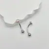 F136 Titânio Haste Curva para Piercing de Umbigo Pacote Cravejado com Diamante Tcheco Anel de Bola Corpo em Liga de Titânio G23 Adorno de Perfuração Anel de Umbigo