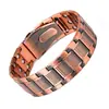 Pulsera antigua de cobre rojo más vendida transfronteriza con cierre de reloj, moda vintage finamente tallada en forma de cruz, joyería magnética completa para parejas al por mayor