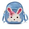 Bandolera de un hombro con doble espalda multifunción de 3 usos para niños de jardín de infancia, para niñas, para bebés, mini bolsa portátil de doble hombro, conejo de orejas largas