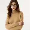 Suéter de cachemira suave y amigable con la piel para mujer, otoño e invierno 2026, engrosado, cuello alto, diseño versátil, tejido de lana