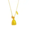 Loja de Ouro Mesmo Estilo Dourado Areia Amarelo Deus da Riqueza Anel Corrente Colar Ábaco Desejoso para Mulheres Alta Retenção de Cor Novo Estilo Chinês Colar Clavícula Venda por Atacado