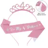 Moda Princesa Europeia e Americana Transfronteiriça Festa Rosa de Aniversário Faixa Digital Tira de Ombro Cinto de Etiqueta Acessórios de Adorno de Cabeça de Aniversário