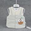 Colete de Algodão Fino Novo Outono 2024 para Bebê Desenho Animado Tridimensional Abertura Frontal com Botões de Pressão Roupa de Bebê Colete