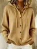 Suéter cárdigan con capucha de punto abotonado europeo y americano 2026, nueva moda casual de color liso otoño e invierno, ropa para mujer
