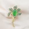 Broche de Alta Qualidade Banhado a Ouro Real Estilo Nacional Broche de Pin de Broche de Alta Qualidade para Mulheres com Calcedônia Natural