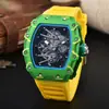 2024 Nuevo Reloj para Hombre Rm Más Vendido Cuarzo Hueco Tendencia de Moda Tipo Barril Fabricante Venta al por Mayor Dropshipping