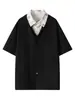 Camisa de manga larga de contraste a rayas azules y blancas estilo japonés de la NASA para hombre, chaqueta camisa casual holgada de algodón puro para primavera, otoño y verano