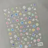 Adesivos de Unha de Flor Silvestre de Primavera em Estoque Transfronteiriços 3D Estilo Pintura a Óleo Fresca Flor Embossada Adesivos de Unha Estilo Ca