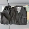 Cardigan Masculino de Algodão Nuvem Fino Listrado para Dormir/Lazer - Venda Quente Verão 2026