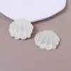 Serie Oceáno de Verano Parche de Resina Azul Semitransparente con Lentejuelas y Brillo Forma de Abanico Accesorios para Flores de Zapato DIY Joyería Venta al por Mayor