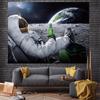 Pano Pendurado Astronauta Espacial Pano de Fundo Cósmico Pano de Parede Planeta Decoração de Dormitório Cabeceira Tapeçaria de Paisagem Simples