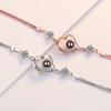El recuerdo del amor en el corazón de la niña tiembla con 100 idiomas Te amo pulsera de proyección en forma de corazón pulsera