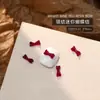 Accesorios Populares para Uñas con Forma de Moño Resina Borgoña Cinta Flujo Mini Pajarita Estéreo Accesorios para Uñas Venta al por Mayor