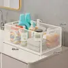 Estante de almacenamiento debajo del mueble del baño, organizador de piso para el baño, estante junto a la lavadora, carrito de almacenamiento para detergente de lavandería