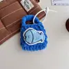Bolsa para Auriculares Bluetooth Nueva Japonesa y Coreana Dibujo Animado de Pez Pingüino Gato de Peluche Billetera de Punto Monedero Bolsa de Cosméticos