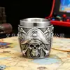 Calavera de Pirata del Caribe Vintage Mini Copa de Vino Personalizada Vaso de Chupito para Whisky Decoración de Bar Venta al por Mayor Acero Inoxidable