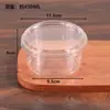 Tigela Transparente Redonda com Tampa para Embalagem de Gelo em Pó Bolinhos de Arroz com Gelo Tofu de Feijão Embalagem Descartável Caixa Espessa de Grau