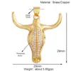 M62 Acessórios para joias DIY pingente de animal cabeça de vaca zircônia pingente pequeno