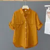 Camisa de Manga Corta para Mujer, Nuevo Estilo Verano 2026, Camisa Súper de Hada Estilo Coreano Color Sólido, Top Adelgazante y Elegante