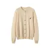 Nuevo Modelo 2026 Cárdigan 100% Cachemir con Bordado en el Pecho y Cierre de Botones, Estilo Dulce para Mujer, Otoño/Invierno, Rejuvenecedor, Versátil