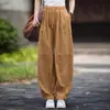 Novas calças de algodão e linho estilo chinês, nova coleção 2026, versáteis e estilosas, com cintura elástica, adequadas para primavera e outono, apresentando um design solto inspirado no Zen