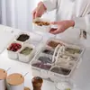 Caja de Almacenamiento Sellada con Drenaje de Cuatro Compartimentos Caja Sellada para Refrigerador de Cocina Bolsa Caja para Frutas Caja de Almacenamiento de Alimentos Caja con Drenaje