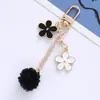 Ins estilo japonés flor de cerezo llavero colgante corazón de chica linda hueco cadena de teléfono funda para auriculares decoración de bolsa