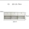 Aparador modular estilo mediados de siglo, mueble de TV Bauhaus, gabinete moderno minimalista de lujo ligero, gabinete blanco de pie para el hogar