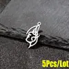 5 Piezas/Paquete Moda Europea y Americana Acero Inoxidable Chapado en Oro Real 18K Colgante de Rostro Abstracto Diseño de Nicho Ins Accesorios DIY