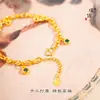 Tienda de oro con fuerte retención de color, pulsera de estrellas de taladro dorado brillante, pulsera de burbujas de goteo, pulsera de cadena simple y lisa para mujer