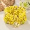 Itens Mais Vendidos Transfronteiriços: Pulseira com Pingente de Coração em Liga de Metal Estilo Boho, Pulseira Elástica de Contas Multicamadas