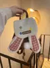 Mochila Fofa de Orelhas de Coelho de Pelúcia para Mulheres, Mochila Escolar de Estudante Estilo Ins, Mochila de Desenho Animado Feminina, Nova Bolsa Criativa