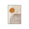 Pintura Decorativa para Sala de Estar Estilo Wabi-Sabi Sprayada, Arte de Parede Abstrata, Arte de Linha Criativa Vertical Grande para Hall de Entrada