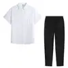 Uniforme JK Japonés Verano Camisa Blanca Estudiante de Preparatoria Graduación Estilo Universitario Camisa DK Masculina Holgada Manga Corta Vestido de Clase