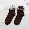 Calcetines para Mujer Estilo Japonés Calcetines Lolita Calcetines Cortos Encaje Blanco Calcetines Media Pantorrilla Chica Suave Estilo Japonés Lolita Retro Calcetines de Mujer