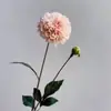 Flores de dalia artificiales de alta calidad, de doble cabeza y aspecto realista, perfectas para ramos de boda, fotografía de viajes y como accesorios decorativos para adornos de cabello y arreglos florales