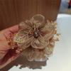 Anillo para el cabello de gipsófila y organza para el intestino grueso, accesorios para el cabello de estilo coreano, tocado, exquisita banda para el cabello con girasoles para niñas, cuerda para el cabello