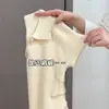 Nuevo Estilo de Verano Color Albaricoque Cuello Polo Manga Corta Top de Punto para Mujer, Plisado Ajustado al Cuerpo Hombro Normal Manga Corta Top, Tejido Fresco de Seda Lavable