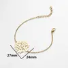 Pulsera colgante de árbol de la vida de la selva tropical de comercio exterior acero inoxidable corte 18K chapado en oro pulsera que no se decolora en stock