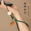 Colgante para teléfono móvil de caqui Ruyi, cordón corto para la muñeca, colgante de caqui de cristal para hombres y mujeres, llavero, accesorio de cuerda antipérdida