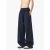 Pantalones de Chándal Scimitar de High Street Americano para Hombre y Mujer, Marca de Tendencia Otoñal, Pantalones de Chándal de Pierna Ancha con Empalmes, Pantalones Rectos Casuales Sueltos Pesados
